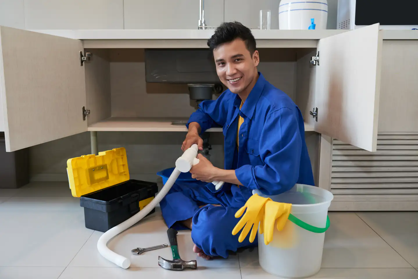 Professional plumbing, air conditioning, and electrical services team